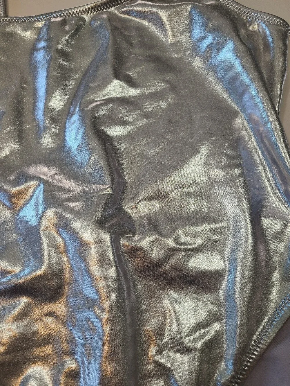 Skims Silver Metallic One-Piece Swimsuit in Size XL
